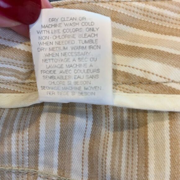 Theory Cream and Tan Striped Skirt - Picture 8 of 8